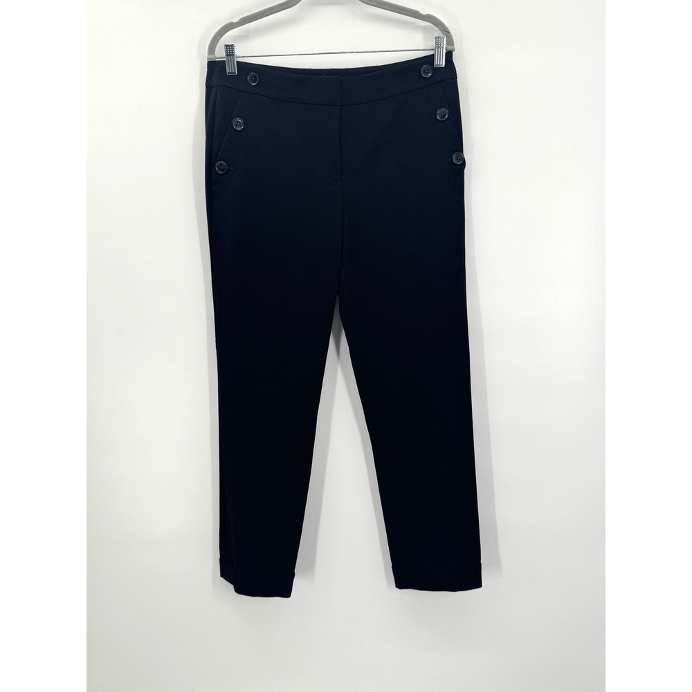 Loft Devin Slim Sailor Pant Dress Trouser 6 Button Pocket Parisian Nautical Chic